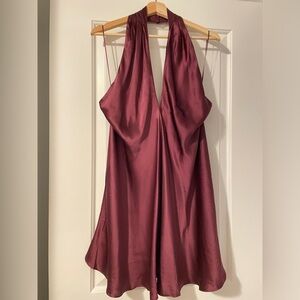 Banana Republic Maroon backless dress 100% silk